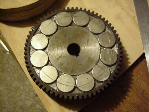  armature with magnets 
installed 